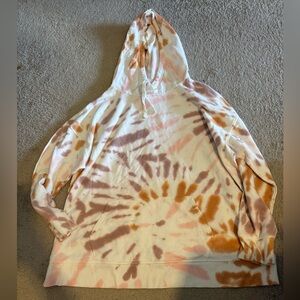 Ava & Viv Tie-Dye Hoodie in Pink and Brown